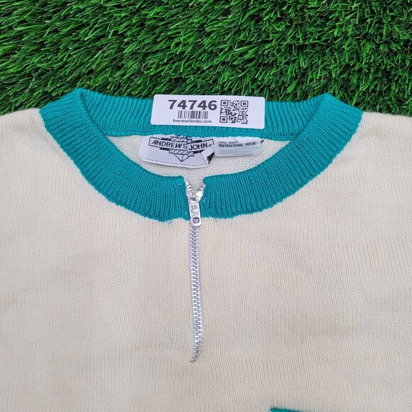 Vintage 80s MOD Sweater Womens XS/S 17x24 Ivory - Picture 3 of 12